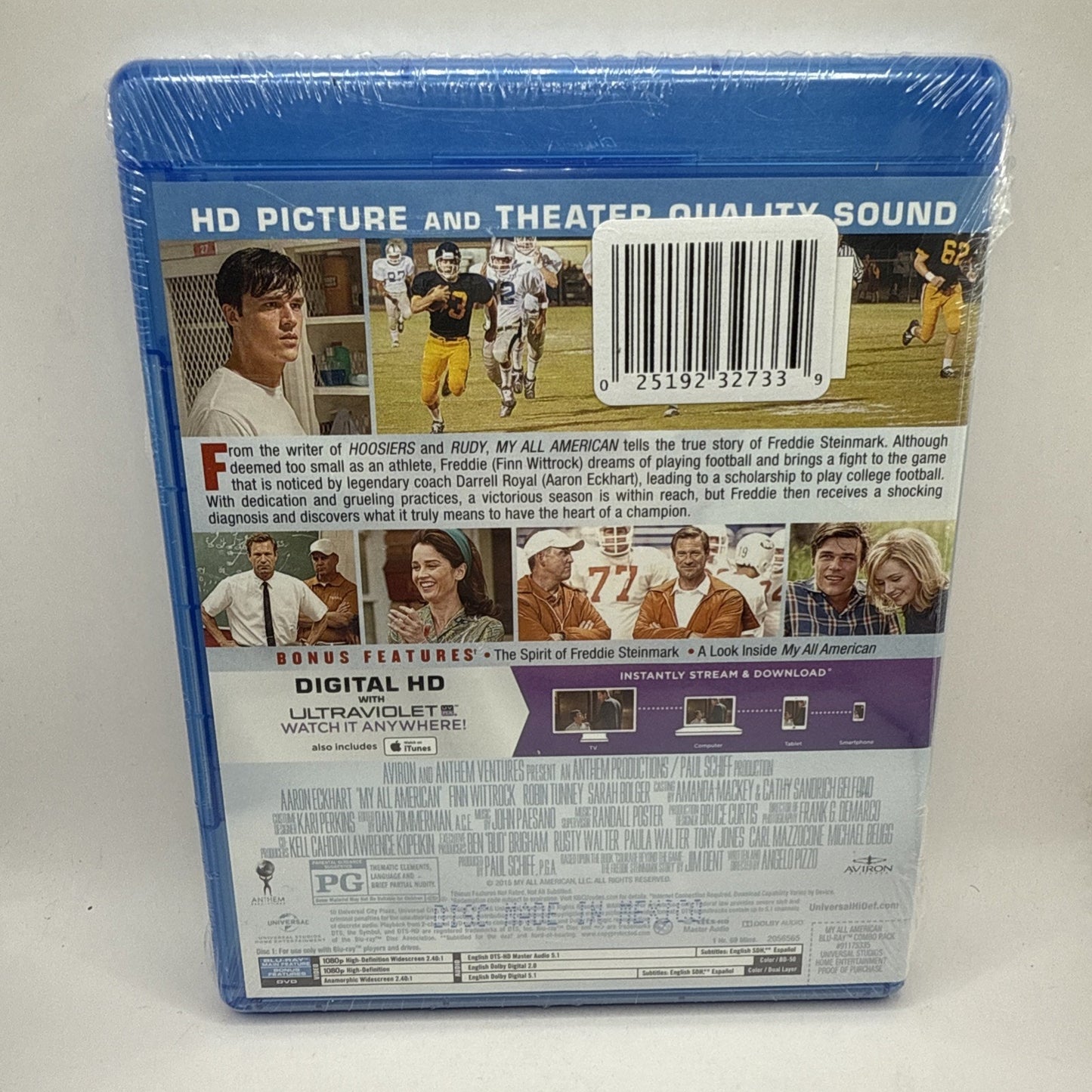 My All-American (Blu-ray/DVD/Digital, 2015) Aaron Eckhart SEALED!