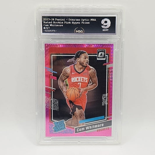 2023-24 Donruss Optic Cam Whitmore Hyper Pink Prizm RC Rated Rookie #217 Graded