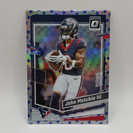 2023 JOHN METCHIE III Panini Donruss Optic Blue Stars Holo Parallel Texans #74