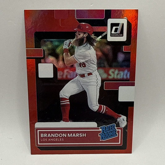 Brandon Marsh Donruss 2022 RC Rated Rookie Red Foil Los Angeles Angels MLB