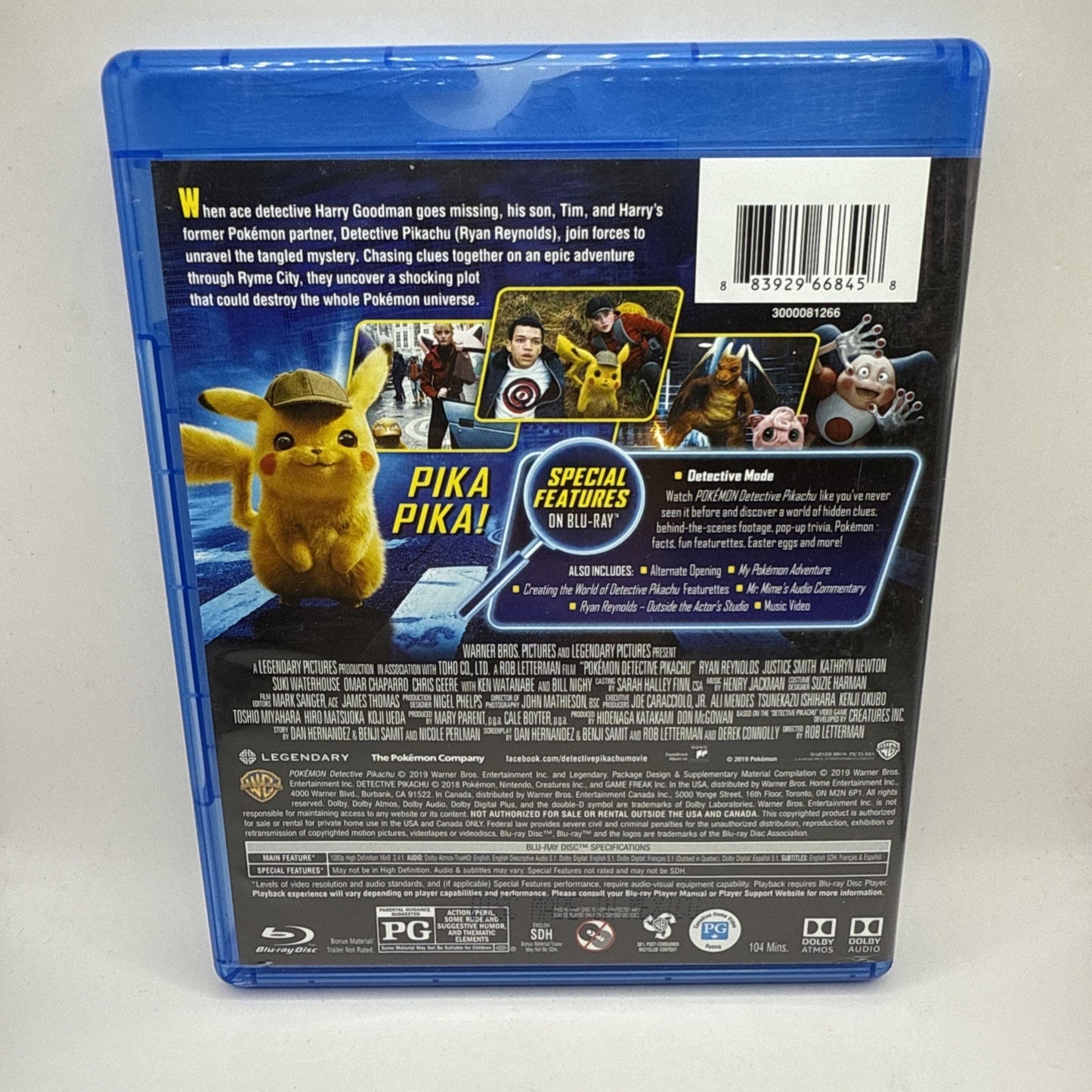 Pokemon Detective Pikachu Blu-Ray Movie - Detective Mode + Special Features