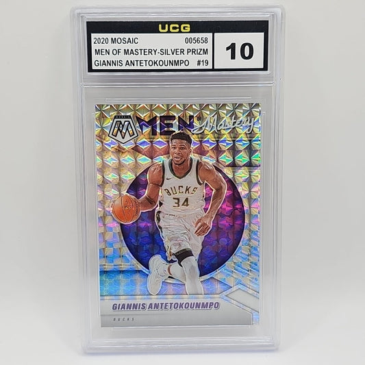 2020 Mosaic Giannis Antetokoumpo Men of Mastery #19 Bucks Graded 10 NBA