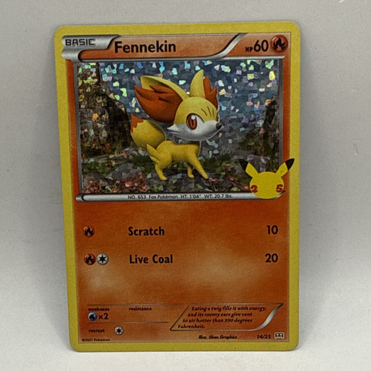 Fennekin Holo 14/25 Pokemon 25th Anniversary McDonalds Promo Card 2021