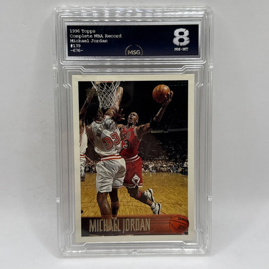 Michael Jordan 1996-97 Topps #139 Chicago Bulls Legend HOF Graded 8 NBA Card