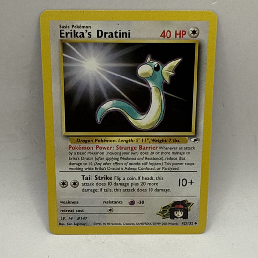 Pokemon Gym Heroes Erika's Dratini 42/132 MP Vintage Collectible Card