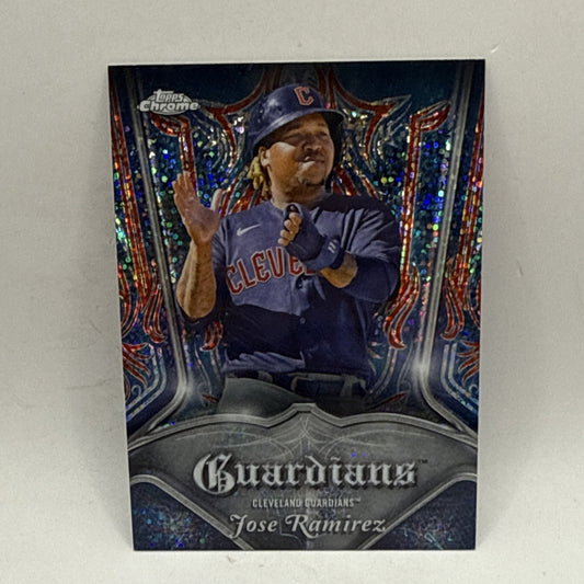 2022 Topps Chrome Jose Ramirez Pinstriped Insert #P-15 Guardians MLB