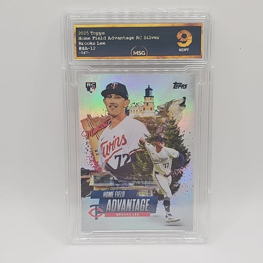 2025 Topps Series 1 Home Field Advantage Brooks Lee RC SP #HA-12 MSG GRADED 9