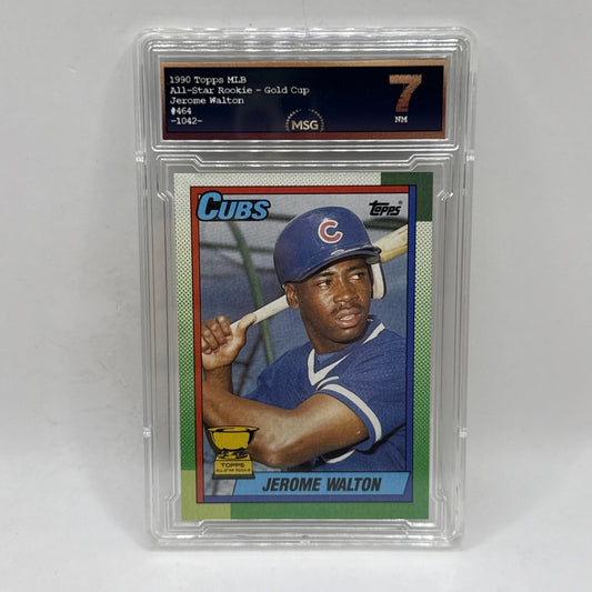 1990 Topps Jerome Walton #464 Chicago Cubs Card Graded 7 Vintage All-Star Rookie