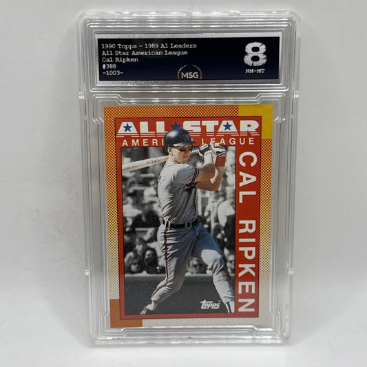 1990 Topps Cal Ripken Jr Baseball Card Baltimore Orioles #388 All Star Graded 8