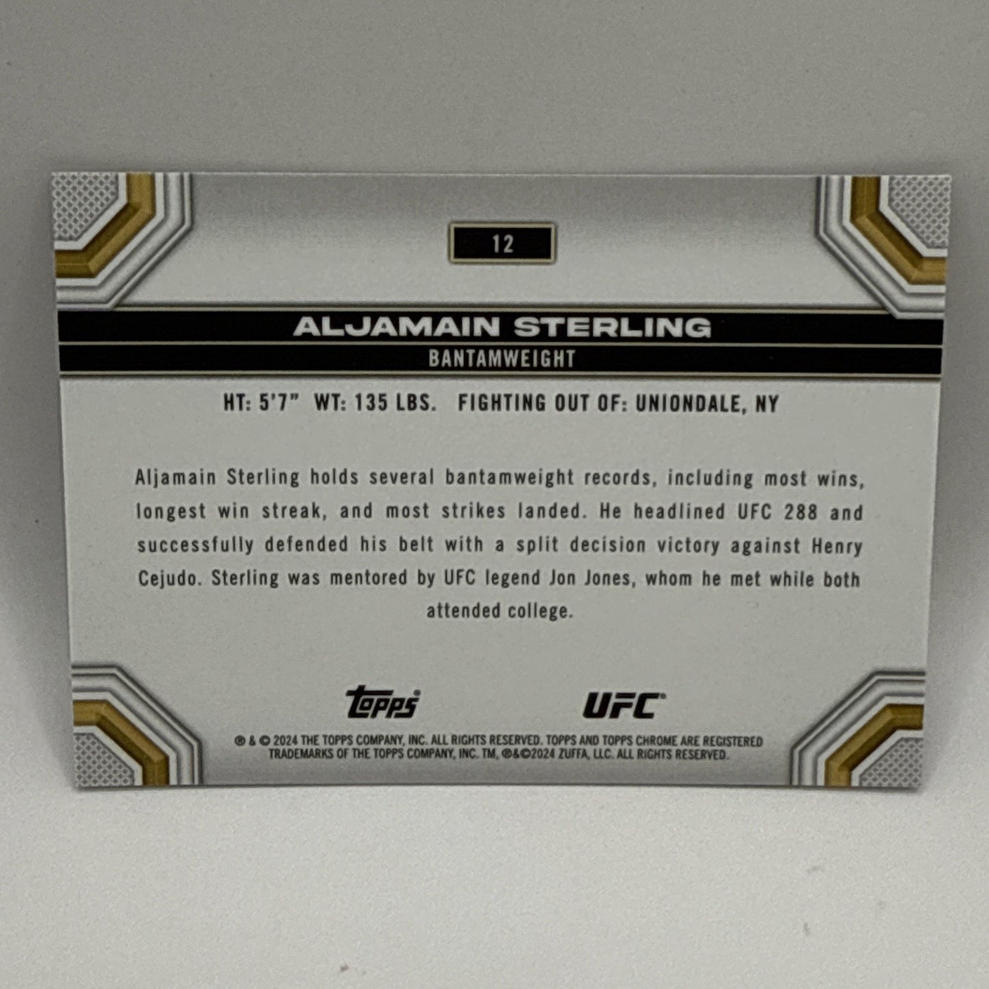 2024 Topps Chrome UFC - Aljamain Sterling #12 Prism Refractor MMA