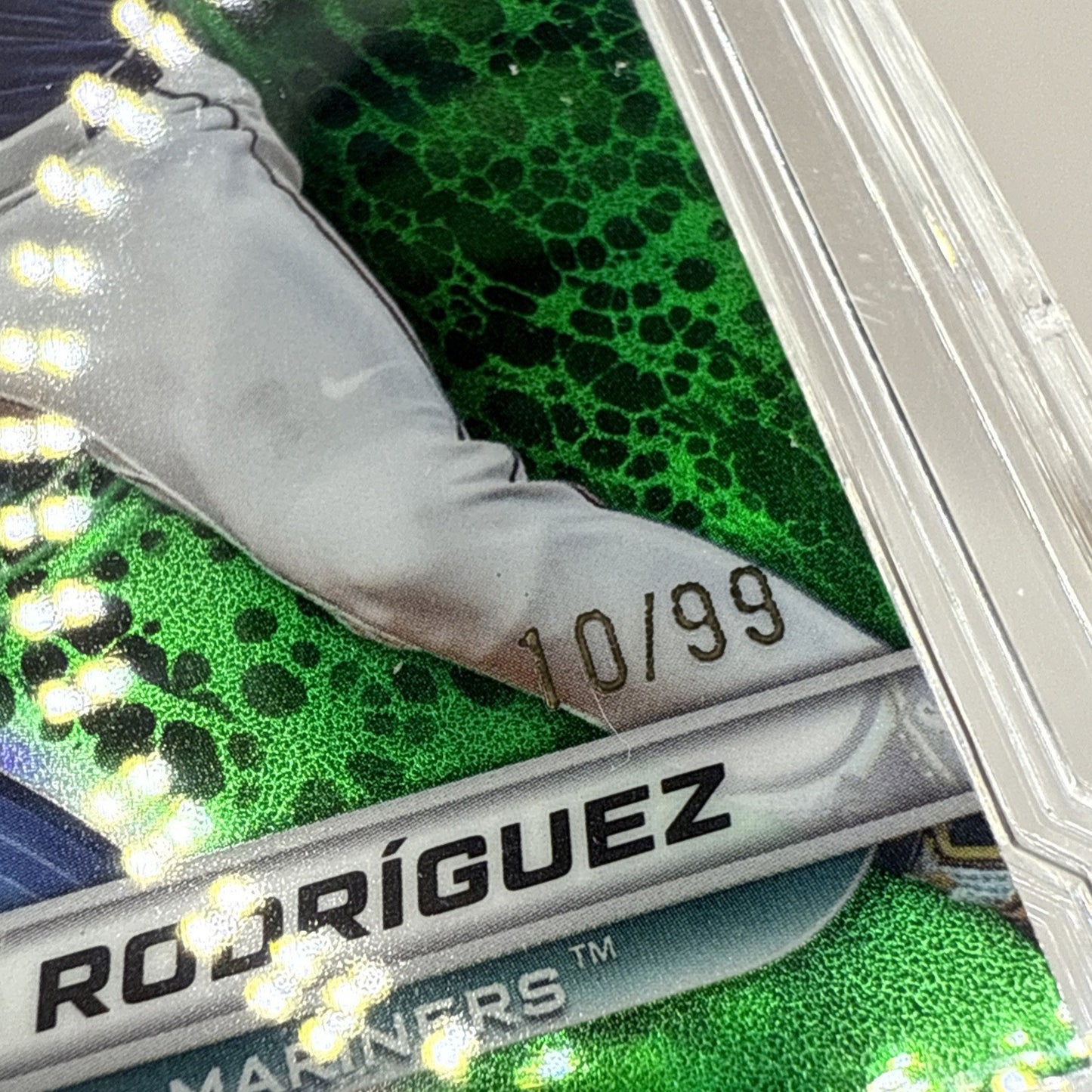 2024 Bowman's Best #59 Julio Rodriguez Green Refractor /99 Mariners Graded 10