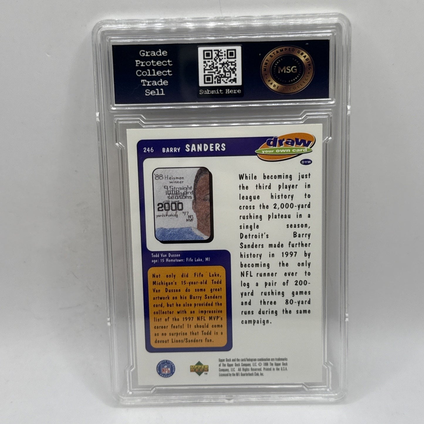 1998 Upper Deck UD Choice - #246 Barry Sanders Detroit Loins HOF MVP All Pro