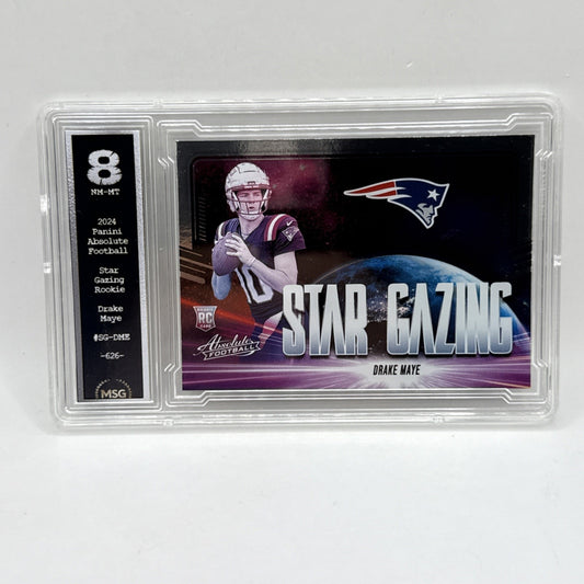 2024 Panini Absolute - Star Gazing Drake Maye #SG-DME (RC) Rookie NFL Graded 8