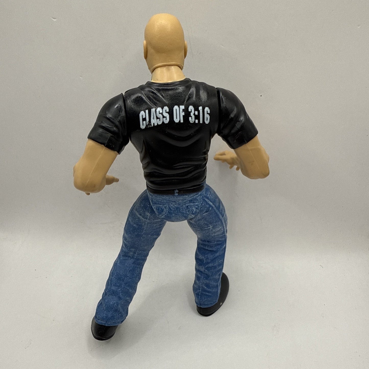 Vintage WWF SCU University Shirt Stone Cold 6" figure, 1997 Jakks Pacific WWE