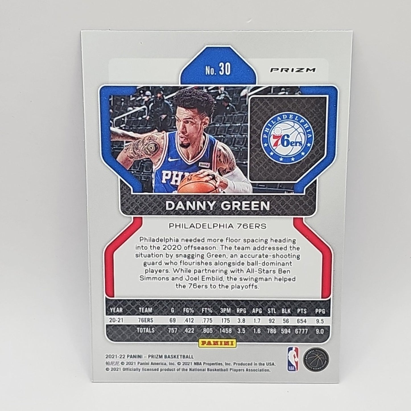 2021-22 Panini Prizm - DANNY GREEN - 75th Anniversary Blue Diamond SP #30