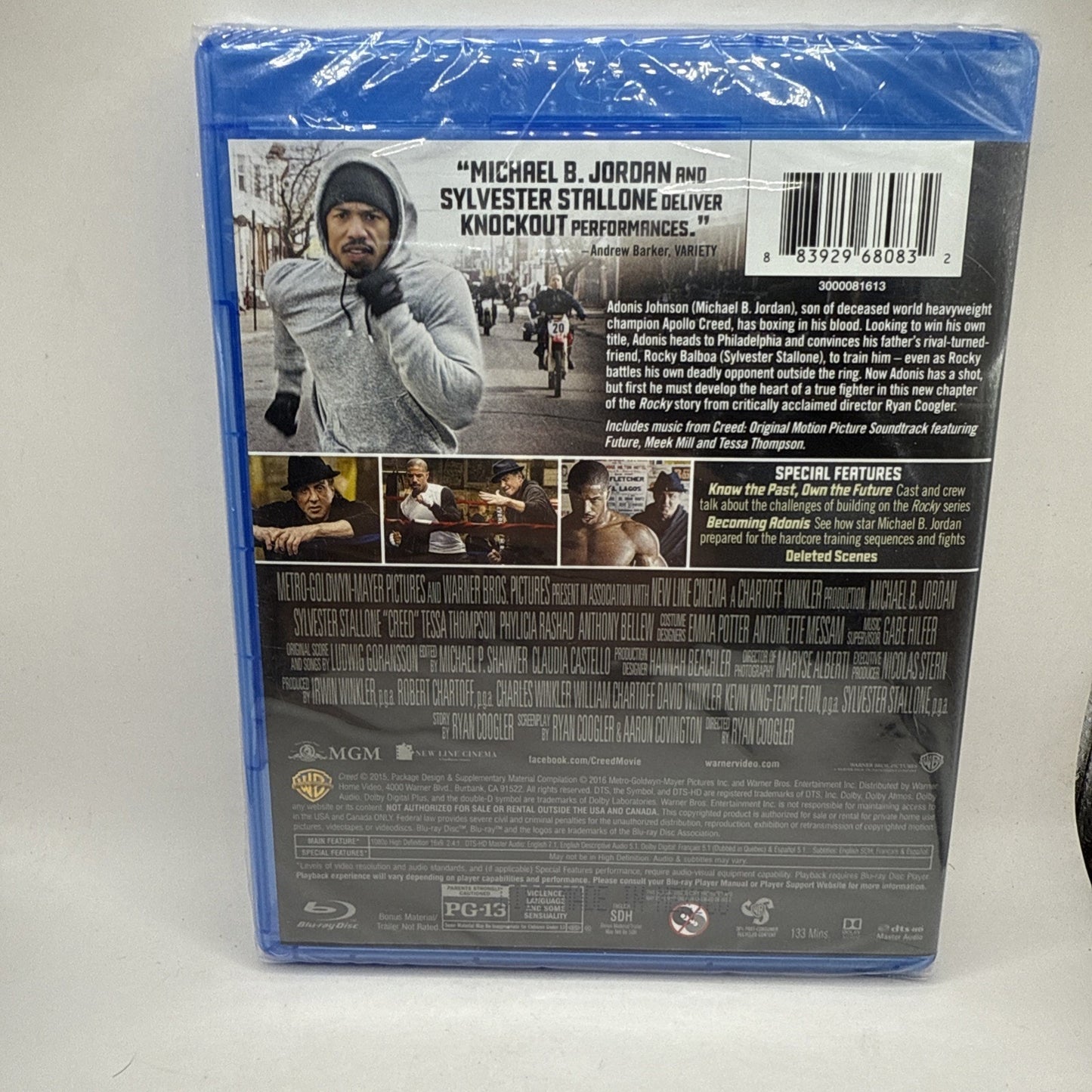 CREED New Sealed Blu-ray + DVD Michael B Jordan Sylvester Stallone