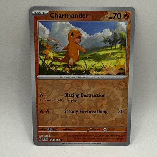 Charmander 004/165 Pokemon SV: 151 (Cosmo Holo) Reverse Holo Card LP