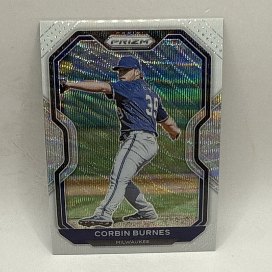 2021 Prizm Baseball Corbin Burnes White Wave Card #128 MLB Milwaukee
