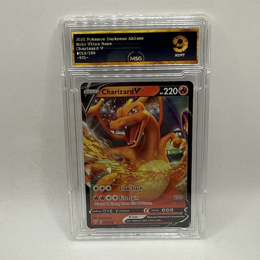 2020 Pokemon Charizard V 019/189 Darkness Ablaze Graded 9 Mint Tcg Card