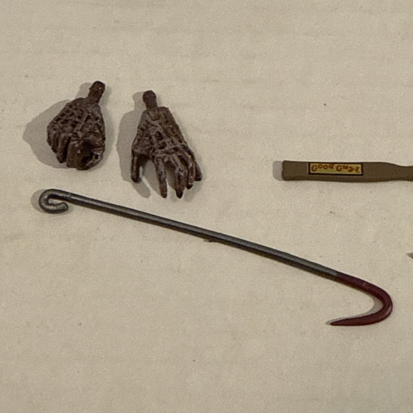 Lot Of Toy Action Figure Freddie & Chuckie Heads, Weapons, Hands, Tools Parts