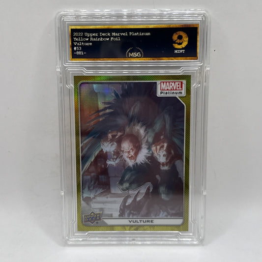 2023 Upper Deck Marvel Platinum #53 Vulture Yellow Rainbow Parallel Graded 9 MT