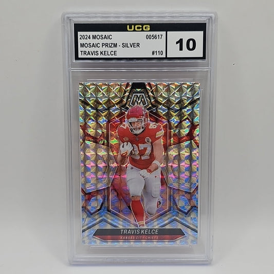 TRAVIS KELCE 2024 Panini Mosaic Silver Prizm #110 Kansas City Chiefs Graded 10