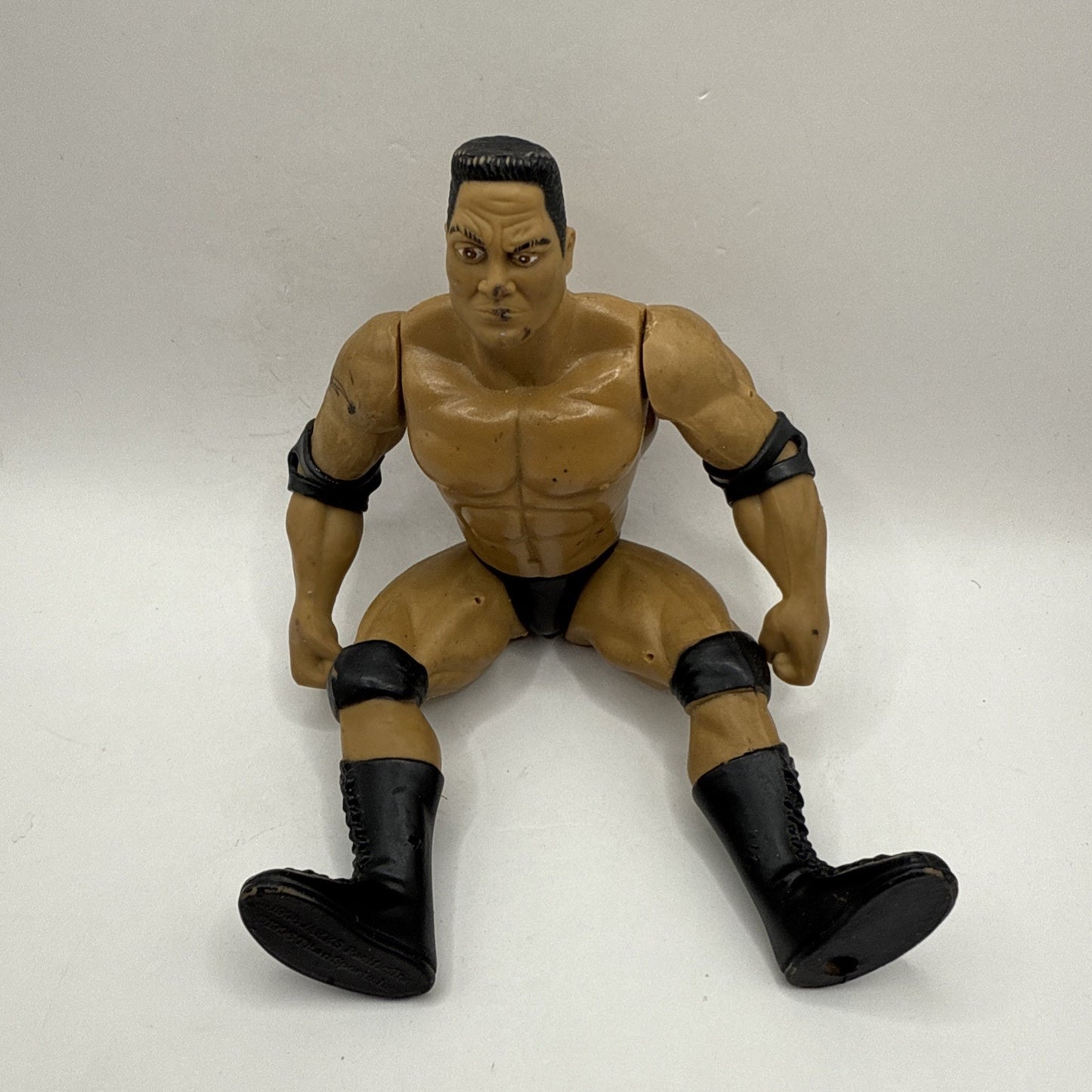 The Rock WWF Wrestling Action Figure Dwayne Johnson 1996 Jakks Pacific Elbow