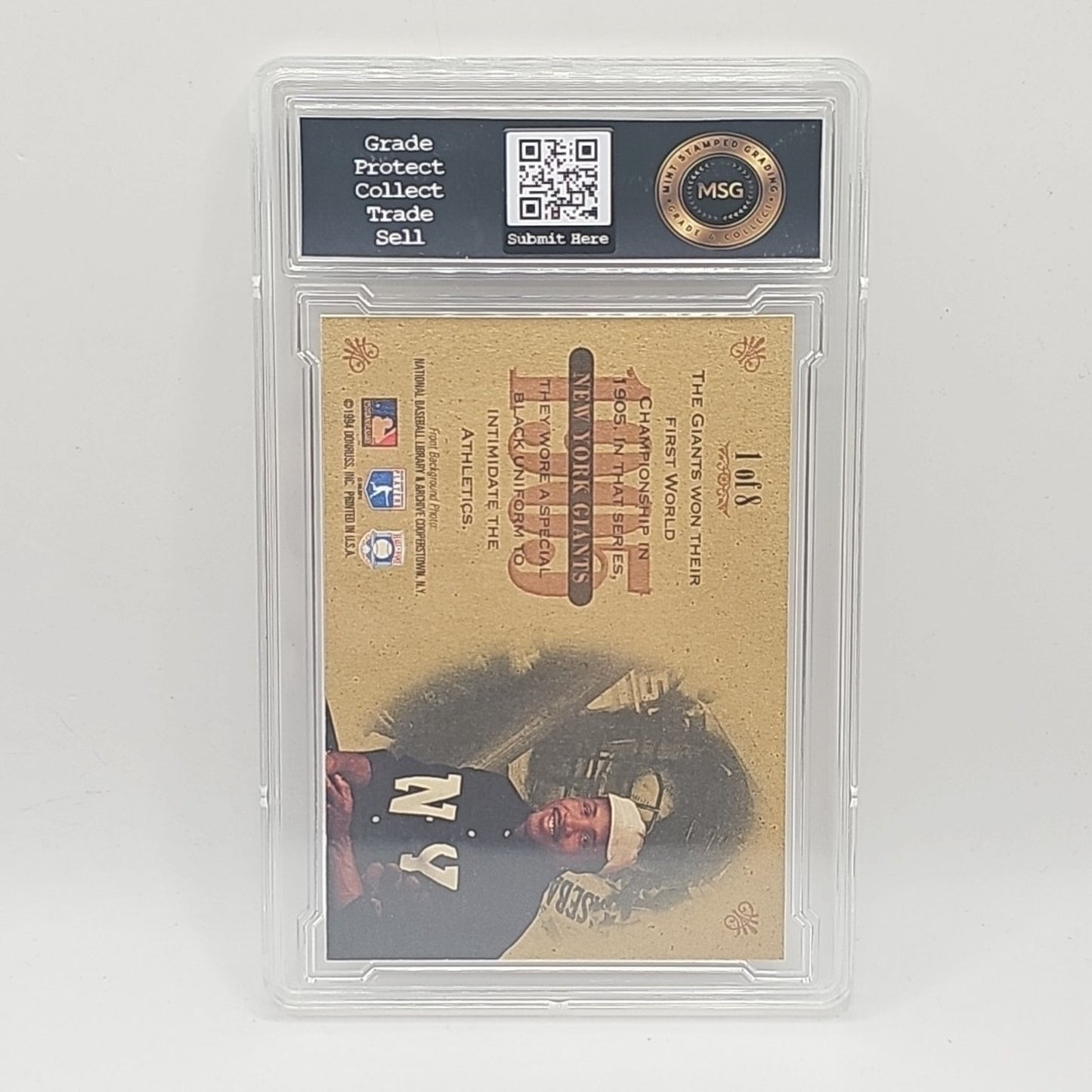 1994 DONRUSS STUDIO #1 OF 8 BARRY BONDS 1905 GIANTS BASEBALL CARD GRADED 6