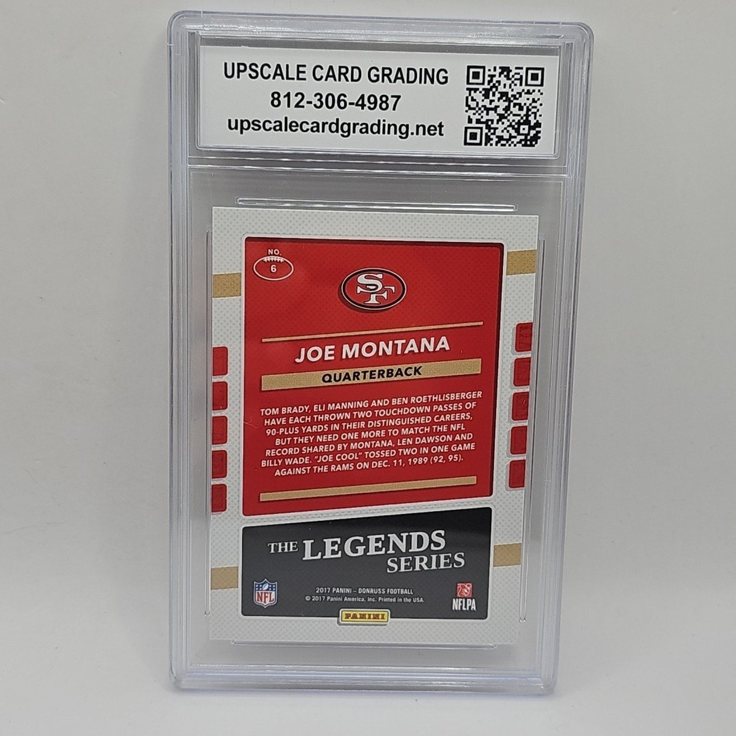 Joe Montana 2017 Donruss - The Legends Series #6 - San Francisco 49ers