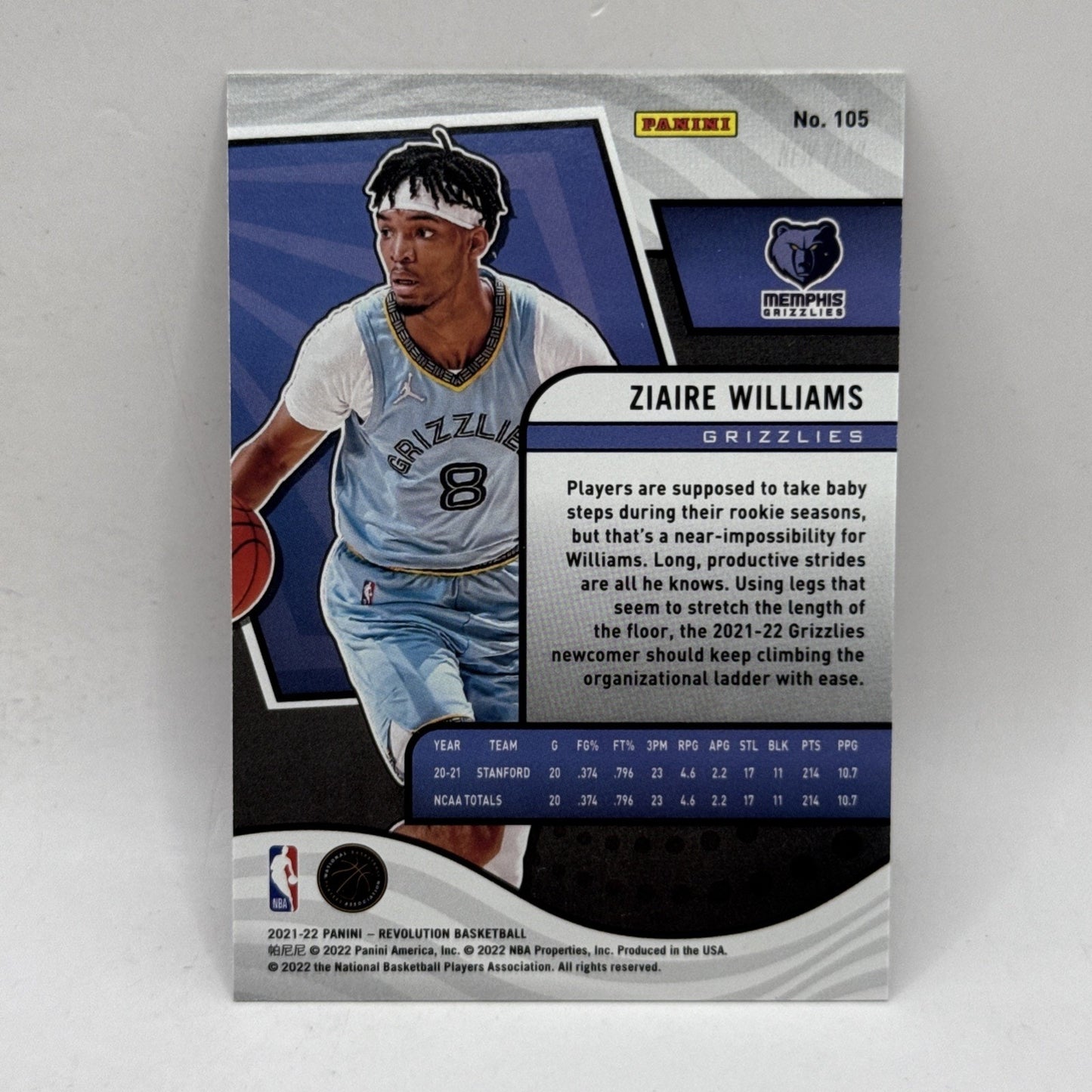 2021-22 Panini Revolution ZIAIRE WILLIAMS Chinese New Year Red ICE RC Grizzlies