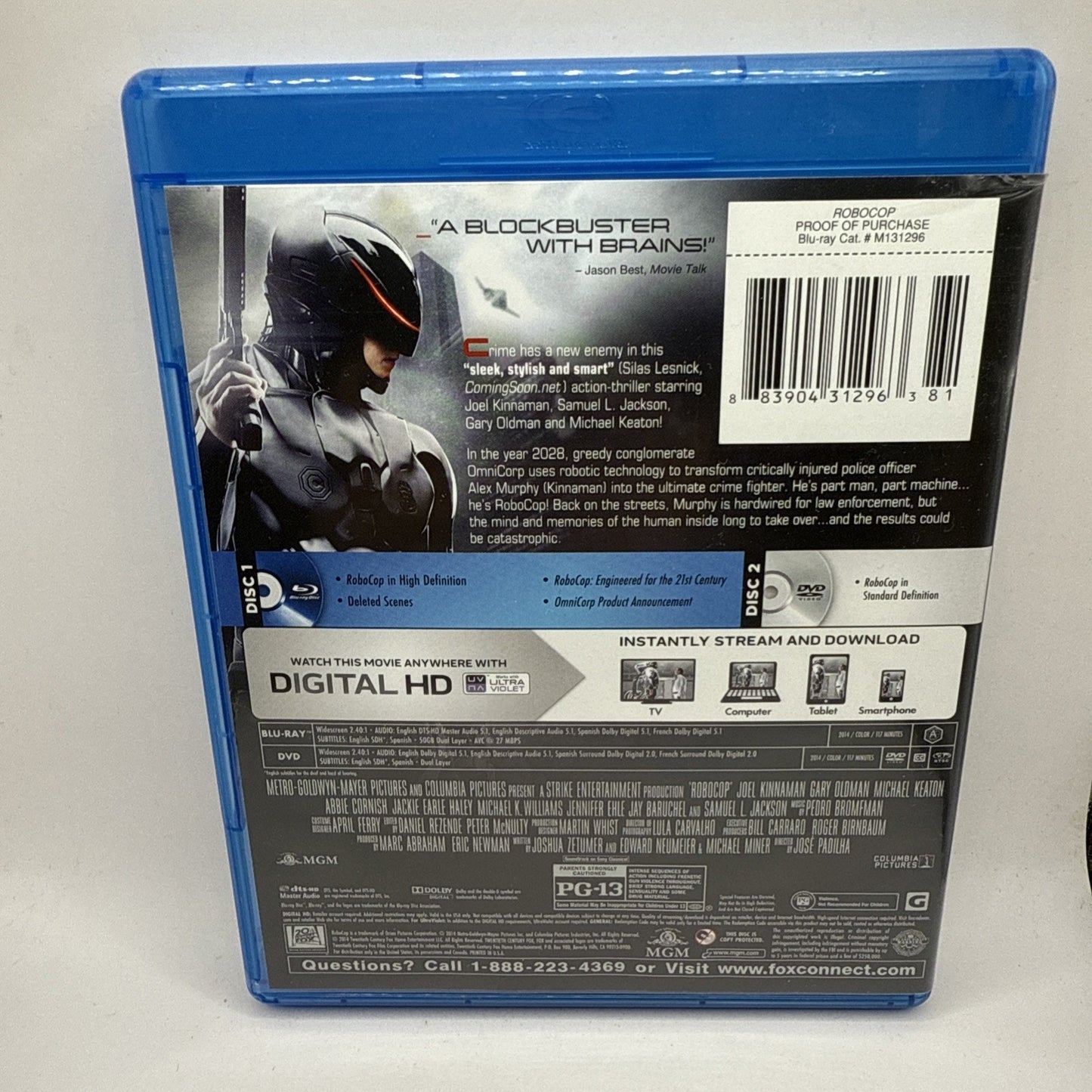 Robocop (2014) - Blu-Ray & DVD - Michael Keaton, Samuel L Jackson, Gary Oldman