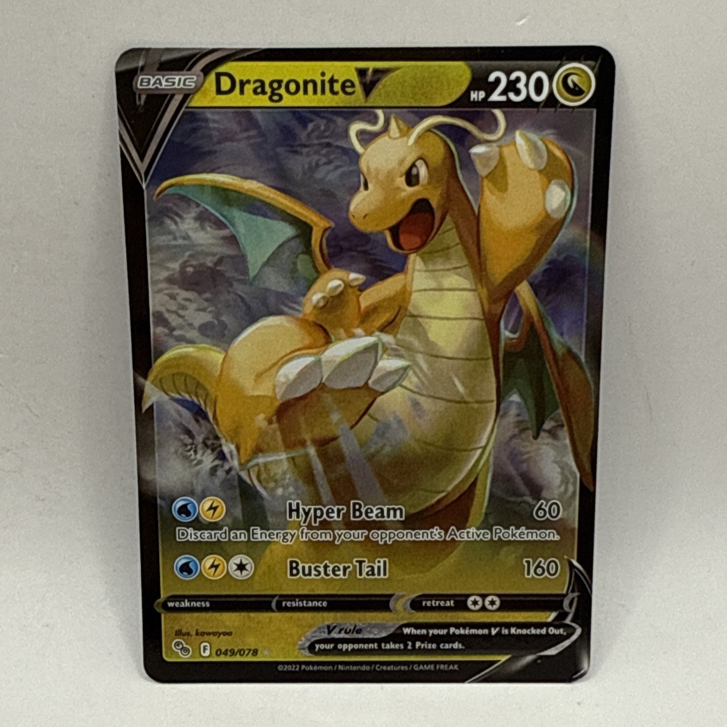 Dragonite V 049/078 - Pokemon GO - Ultra Rare Pokemon Card - Near Mint (NM)