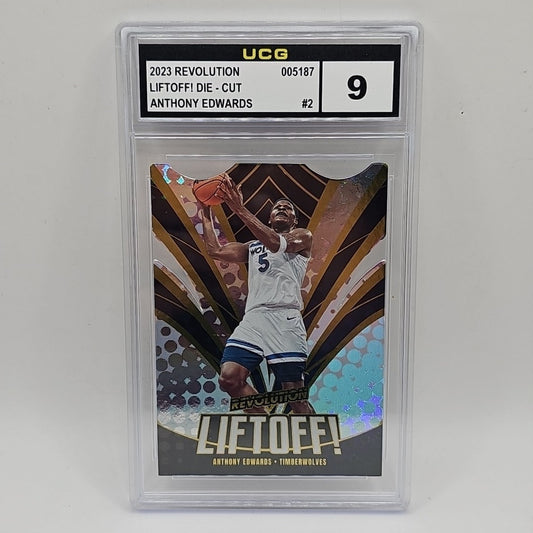 2023 Revolution #2 Anthony Edwards Liftoff Die-Cut NBA Minnesota Graded 9
