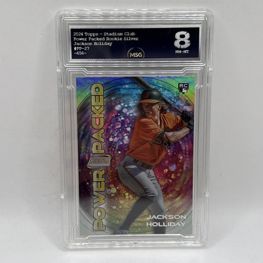 2024 Topps Stadium Club - Power Packed #PP-27 Jackson Holliday (RC) Graded 8
