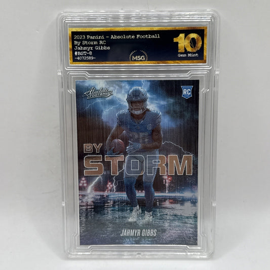 2023 Panini Absolute By Storm Jahmyr Gibbs RC #BST-8 Detroit Lions Rookie Graded