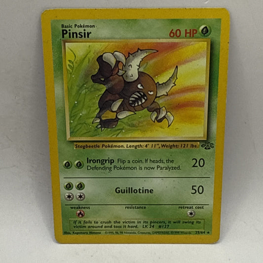 Pokémon TCG Pinsir Jungle 25/64 Regular Unlimited Rare HP Card Collectible VTG