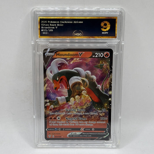 Pokemon - Houndoom V 021/189 - Darkness Ablaze - Graded 9 Mint Tcg Collectible