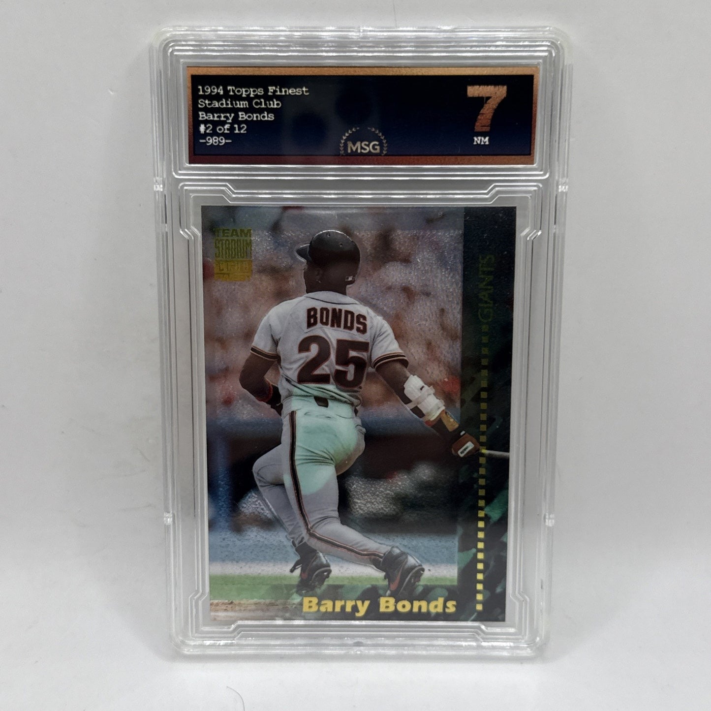 1994 Topps Finest Team Stadium Club 2 of 12 Barry Bonds SF Giants Graded 7 MLB