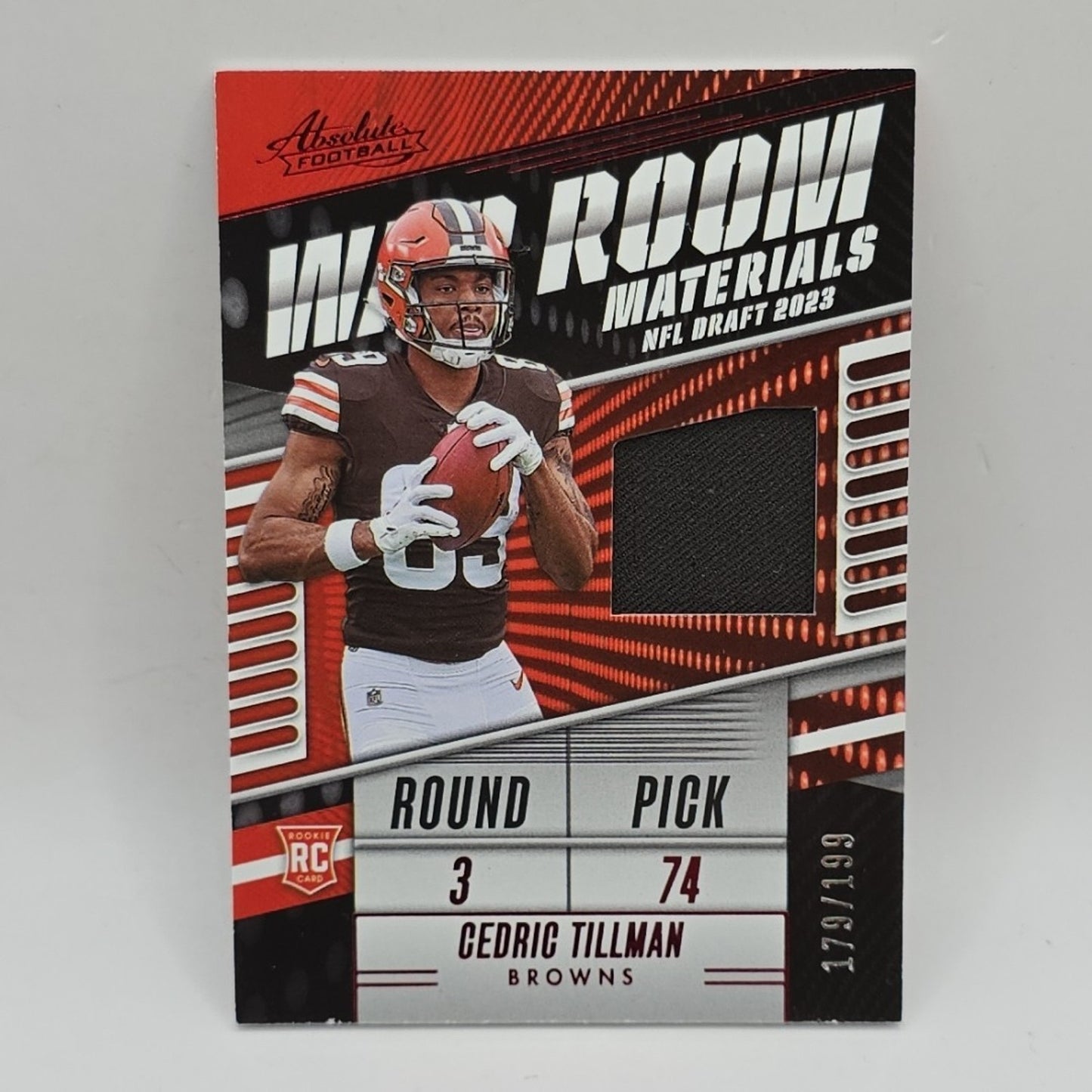 2023 Panini Absolute War Room Materials Cedric Tillman #WR-CTI Browns /199
