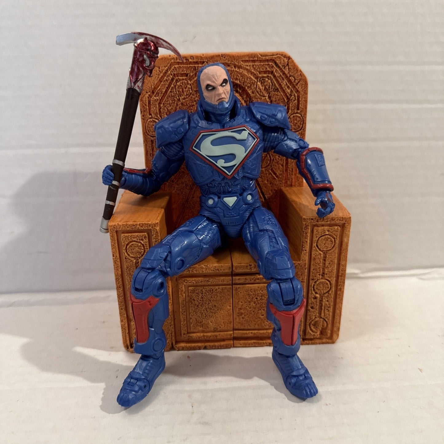 McFarlane DC Comics Multiverse Darkseid War blue LEX LUTHOR POWER SUIT w/ Throne