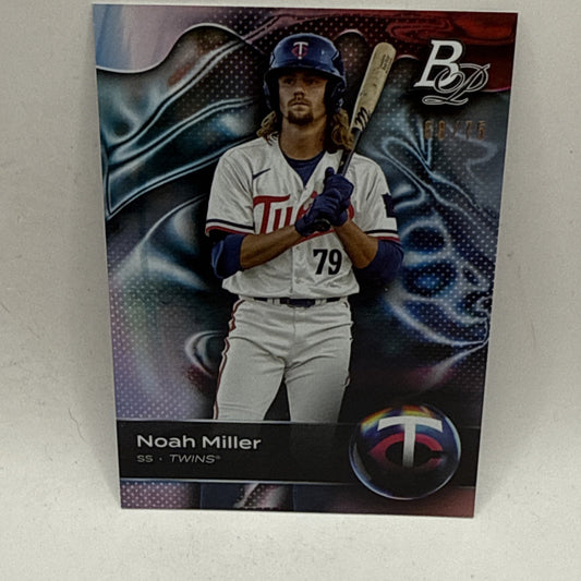 Bowman Platinum Top Prospects Platinum Bar Foil /75 Noah Miller #TOP-34 Twins