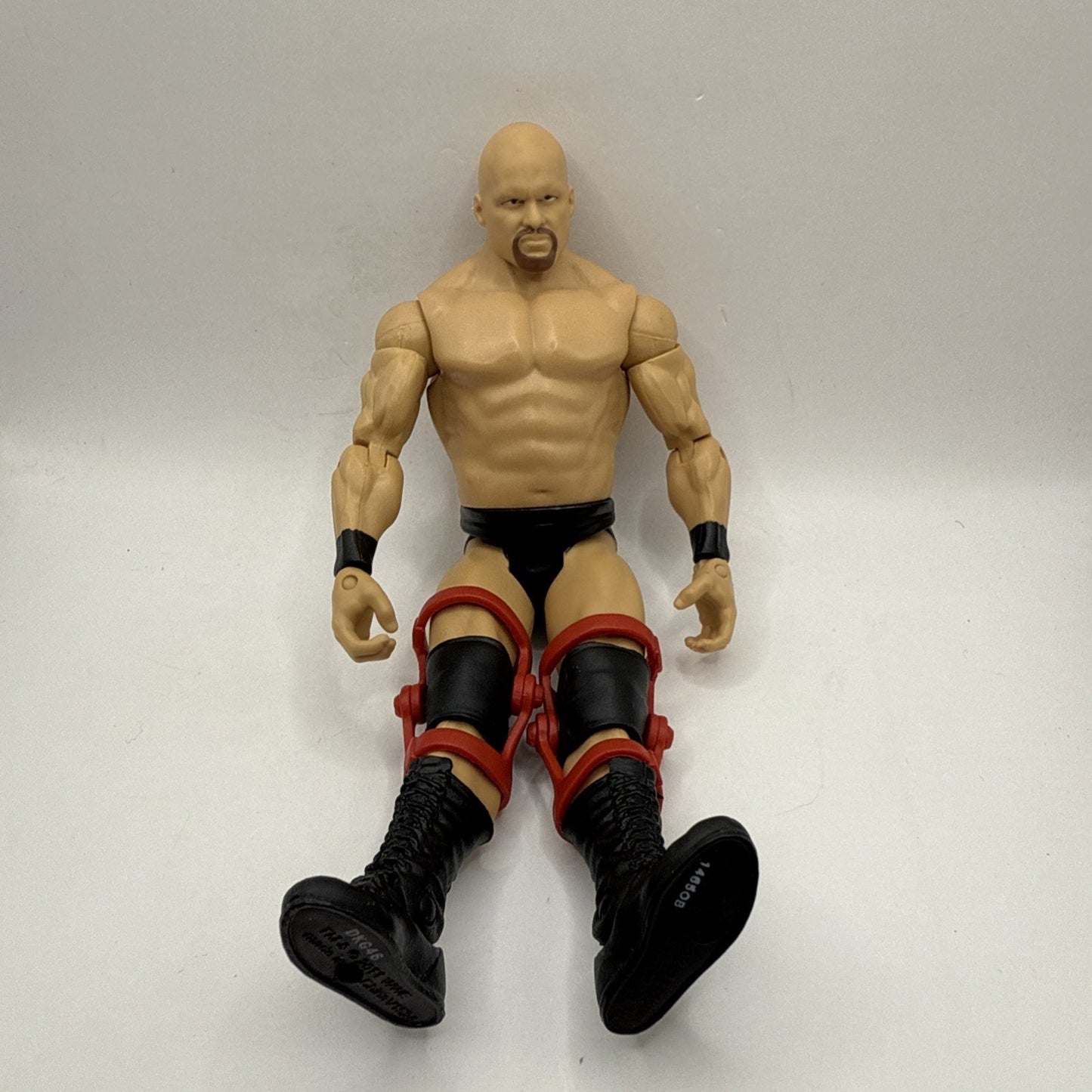 Stone Cold Steve Austin WWE WWF Action Figure With Red Knee Braces Toy