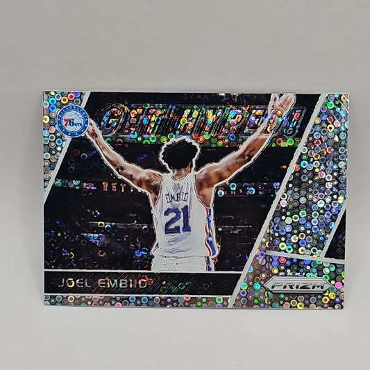 17-18 Panini Prizm Get Hyped! #GH-JE Joel Embiid Disco Prizm Philadelphia 76ers