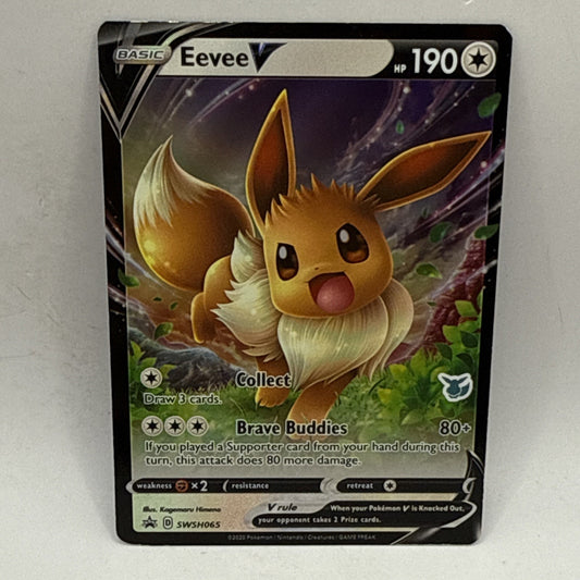 Eevee V 190 HP Collect, Brave Buddies SWSH065 Aniversary - Stamped MP Card