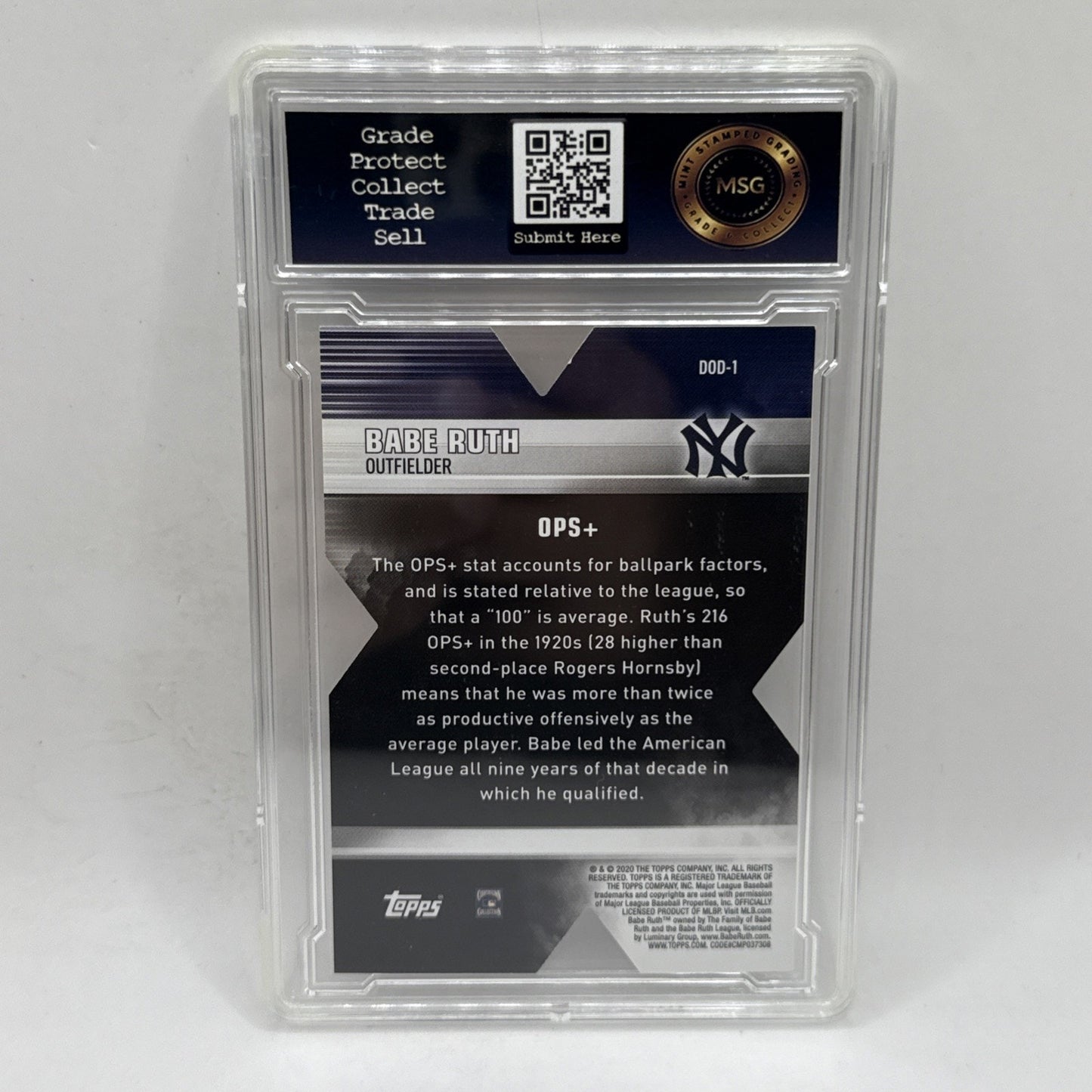 2020 Topps - Decade of Dominance Die-Cuts #DOD-1 Babe Ruth